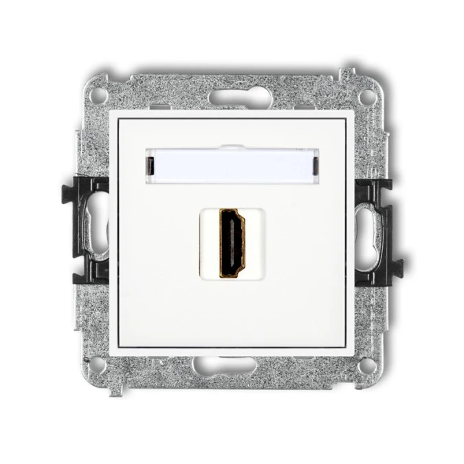 MINI Mechanizm gniazda pojedynczego HDMI 2.0 biały MHDMI‑3 - obrazek 1