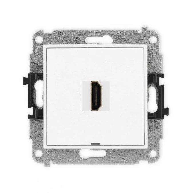 MINI Mechanizm gniazda pojedynczego HDMI 2.1, 8K, bez pola opisowego biały MHDMIBO‑5 - obrazek 1