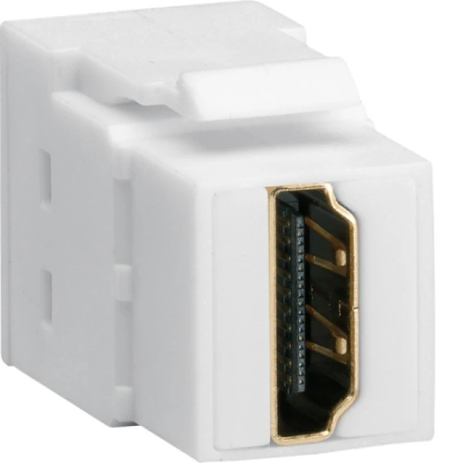Moduł KEYSTONE gniazdo HDMI, przelotowe, wtyk prosty 180, biały VZ20HS - obrazek 1