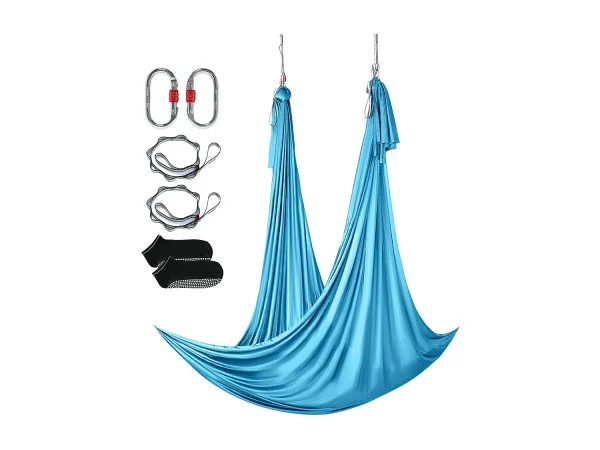 Hamak Powietrzny Do Jogi SucceBuy 5,5 Metra, Nylon, Niebieski, Kompletny Zestaw Do Fitnessu 4194120 Hamak Powietrzny Do Jogi SucceBuy 5,5 Metra, Nylon, Niebieski, Kompletny Zestaw Do Fitnessu 4194120