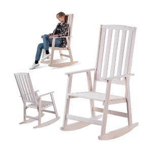 KADAX Fotel drewniany bujany Crenay biały 4201273 KADAX Fotel drewniany bujany Crenay biały 4201273