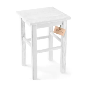 KADAX Taboret drewniany Rena 44×30 cm kwadratowy naturalny 4201300