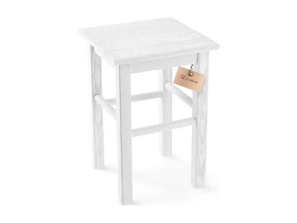 KADAX Taboret drewniany Rena 44×30 cm kwadratowy naturalny 4201300