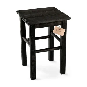 KADAX Taboret drewniany Rena 44×30 cm kwadratowy czarny 4201303