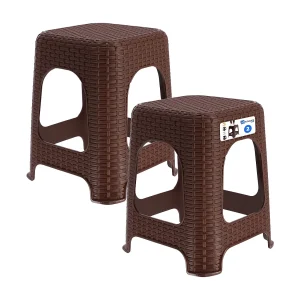 KADAX Taboret rattan 45 x 26 cm brązowy, 2 szt. 4201311