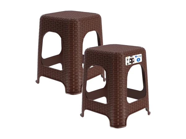KADAX Taboret rattan 45 x 26 cm brązowy, 2 szt. 4201311 KADAX Taboret rattan 45 x 26 cm brązowy, 2 szt. 4201311