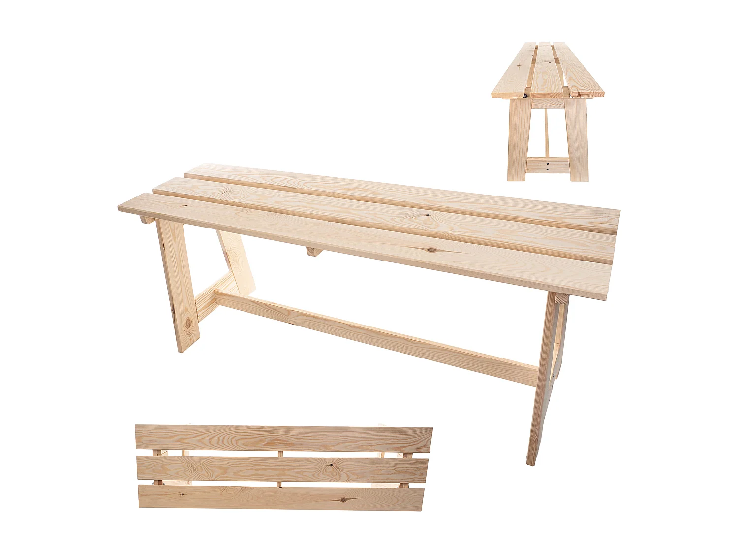KADAX Ławka prosta Motte 119 x 35 cm naturalny 4201339 - obrazek 1