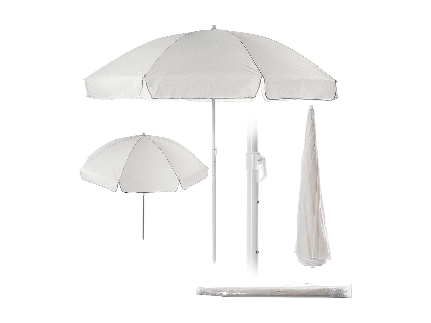 KADAX Parasol ogrodowy Igal biały 220cm 4201373 - obrazek 1