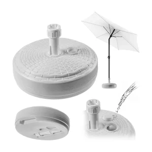 KADAX Podstawa pod parasol ogrodowy Solero rattan okrągła biała 4201378 KADAX Podstawa pod parasol ogrodowy Solero rattan okrągła biała 4201378