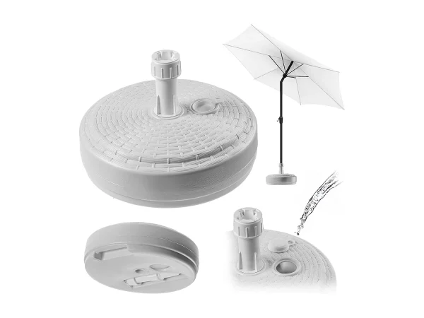 KADAX Podstawa pod parasol ogrodowy Solero rattan okrągła biała 4201378 KADAX Podstawa pod parasol ogrodowy Solero rattan okrągła biała 4201378