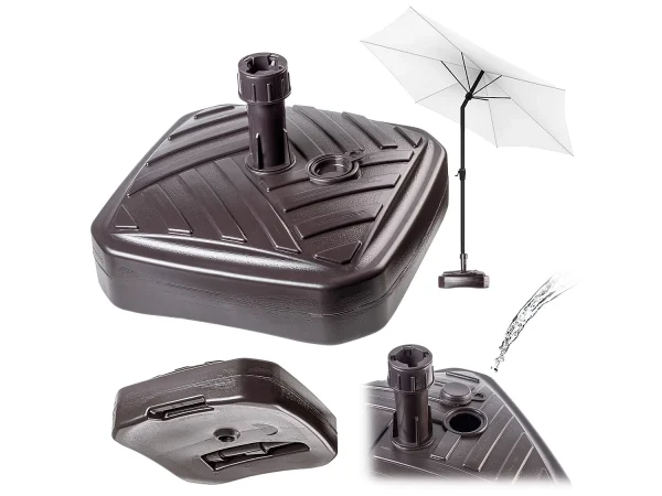 KADAX Podstawa pod parasol ogrodowy Solero w paski kwadrat brąz 4201382 KADAX Podstawa pod parasol ogrodowy Solero w paski kwadrat brąz 4201382