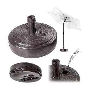 KADAX Podstawa pod parasol ogrodowy Solero rattan okrągła brąz 4201386 KADAX Podstawa pod parasol ogrodowy Solero rattan okrągła brąz 4201386