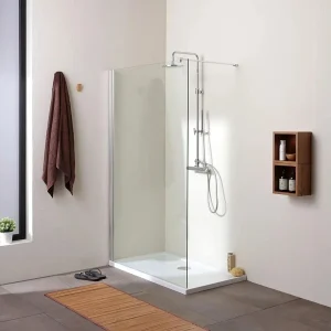 Kabina prysznicowa jednościenna „Walk-in” ze szkła transparentnego cm 110x190h 4210688 Kabina prysznicowa jednościenna „Walk-in” ze szkła transparentnego cm 110x190h 4210688
