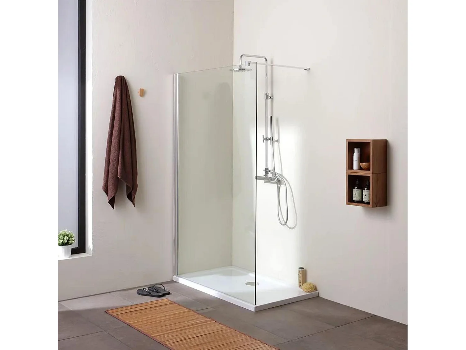 Kabina prysznicowa jednościenna "Walk-in" ze szkła transparentnego cm 110x190h 4210688 - obrazek 1