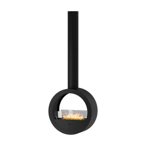 Incyrcle Slim 2-stronny kominek na bioetanol wiszący na suficie – okrągły, designerski biokominek z podwójnymi otwartymi bokami, szerokość 70 cm 4215387