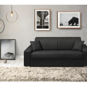 Kanapa 3-osobowa rozkładana typu expres z tkaniny EMIR – Antracytowy – Miejsce do spania 140 cm – Materac 14 cm 129309 Kanapa 3-osobowa rozkładana typu expres z tkaniny EMIR – Antracytowy – Miejsce do spania 140 cm – Materac 14 cm 129309