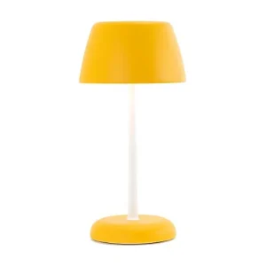 Inteligentna lampa Trilli Wi-Fi w kolorze szafranowym – akumulatorowa dioda LED, dotykowa, z aplikacją Wi-Fi, z ceramiki zdobionej w kolorze białym i ochrowym 4252020 Inteligentna lampa Trilli Wi-Fi w kolorze szafranowym – akumulatorowa dioda LED, dotykowa, z aplikacją Wi-Fi, z ceramiki zdobionej w kolorze białym i ochrowym 4252020