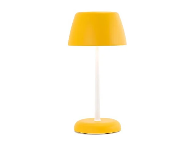 Inteligentna lampa Trilli Wi-Fi w kolorze szafranowym - akumulatorowa dioda LED, dotykowa, z aplikacją Wi-Fi, z ceramiki zdobionej w kolorze białym i ochrowym 4252020 - obrazek 1