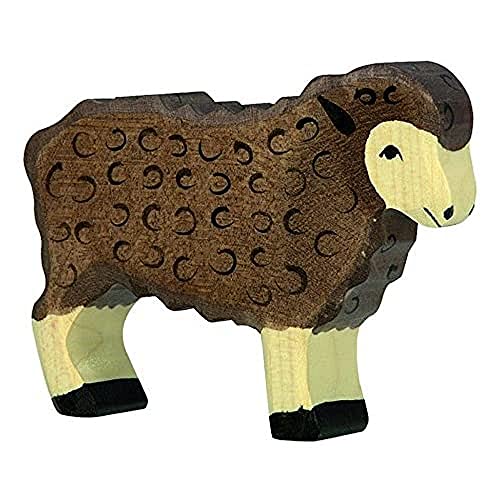 Holztiger 80075 figurka do zabawy owca stojąca, czarna - obrazek 1