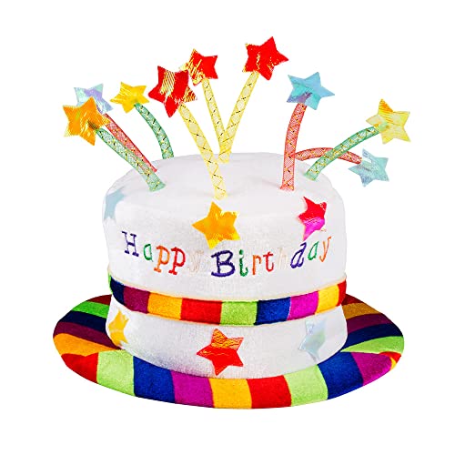 Boland 00932 kapelusz Happy Birthday, pluszowy na urodziny, tort, prezent, niespodziankę, imprezę, dekorację - obrazek 1