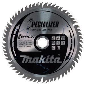 Makita B 69864 EFFICUT brzeszczot do piły tarczowej Ø 165 x 1,85 20 mm, 60 zębów, kąt zębów 10, czystych i szybkich cięć w drewnie, akumulatorowych pił nasadowych ukośnych Makita B 69864 EFFICUT brzeszczot do piły tarczowej Ø 165 x 1,85 20 mm, 60 zębów, kąt zębów 10, czystych i szybkich cięć w drewnie, akumulatorowych pił nasadowych ukośnych