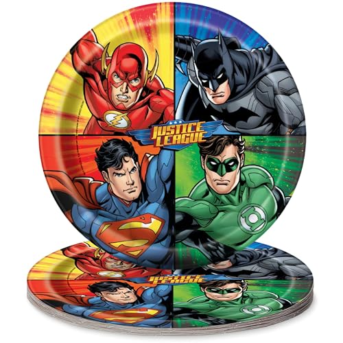 Talerzyki urodzinowe Justice League 8 szt. Talerzyki urodzinowe Justice League 8 szt.
