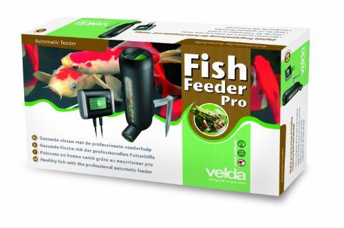 velda 124817 automat do karmienia ryb stawowych, 4 ślimaki płatków lub granulatu, 3 litry, Fish Feeder Pro, bezbarwny