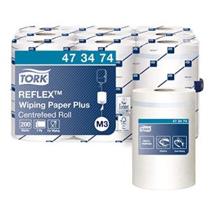 Tork 473474 Reflex papier do wycierania Plus / 2 warstwowy chłonny zaawansowany Rolka nadaje się M3 Centrefeed Mini System/Biały 9 x 67 m/Ø 12,7 cm Tork 473474 Reflex papier do wycierania Plus / 2 warstwowy chłonny zaawansowany Rolka nadaje się M3 Centrefeed Mini System/Biały 9 x 67 m/Ø 12,7 cm