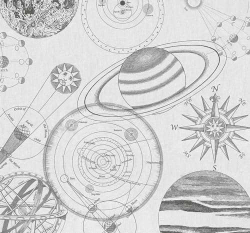 Komar Fototapeta z włókniny Cosmos Sketch Rozmiar: 300 x 280 cm (szerokość wysokość) pokój dziecięcy, tapeta, tapeta ścienna, kosmos, planeta, Wszechświat IAX6 0017 - obrazek 1