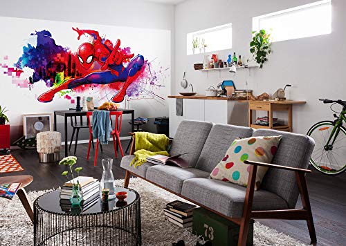 Komar Fototapeta z włókniny Spider Man Graffiti Art Rozmiar: 300 x 150 cm (szerokość wysokość) tapeta dla dzieci, pokój dziecięcy, IADX6 082 - obrazek 1