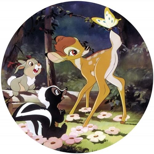 Disney Komar DOT okrągła i samoprzylepna fototapeta z włókniny od Bambi Butterfly średnica 125 cm rehabilitacja, pokój niemowlęcy, dziecięcy, tatuaż ścienny DD1 045 - obrazek 1