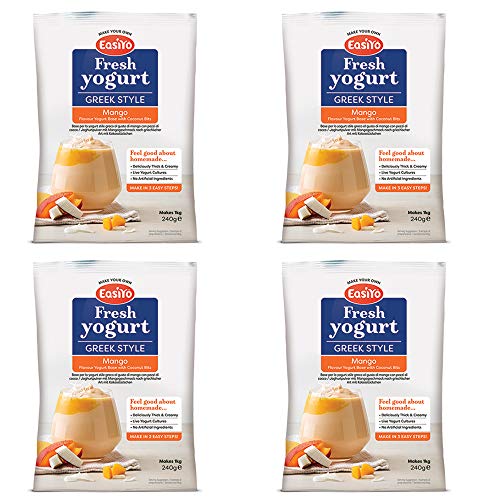 EasiYo Bity mango i kokosowe w greckim stylu – nowe 4 x 240 g saszetki