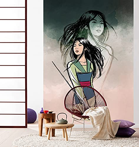 Disney Komar fototapeta z włókniny Brave Mulan rozmiar: 200 x 280 cm (szerokość wysokość) dziewczynka, księżniczka, pokój dziecięcy, tapeta IADX4 083 - obrazek 1