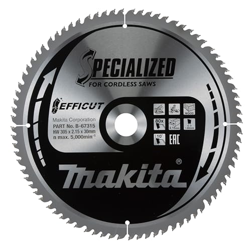 Makita Brzeszczot do drewna Efficut akumulatorowych pił ukośnych (305 x 2,15 30 mm, 100 zębów) B 67321 - obrazek 1