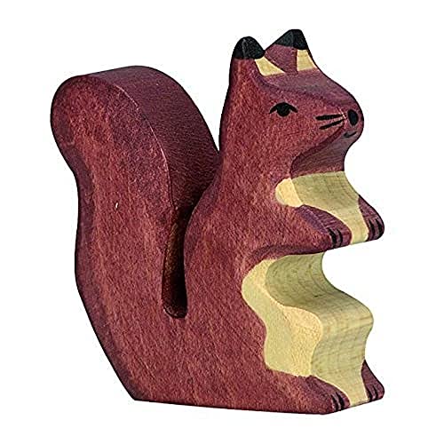 Holztiger wiewiórka drewniana figurka (brązowa) - obrazek 1