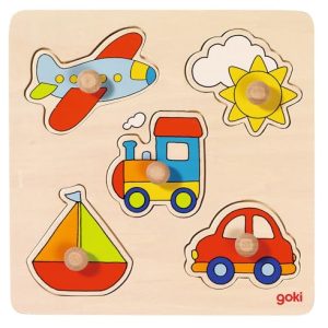 Goki 57547 My Journey, Lift Out Puzzle, podstawowa, wielokolorowa, S