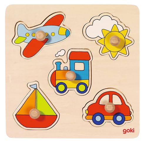 Goki 57547 My Journey, Lift Out Puzzle, podstawowa, wielokolorowa, S - obrazek 1
