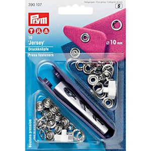 Prym Jersey Zabkowane Pierscien Non Sew Prasa Laczniki 10 Sztuk, Srednica mm, Srebrna Prym Jersey Zabkowane Pierscien Non Sew Prasa Laczniki 10 Sztuk, Srednica mm, Srebrna