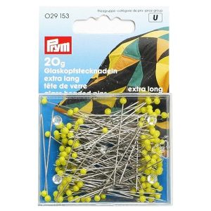 Prym 29153 Szklana Glówka Nr 1 Szpilki 20 G, Rozmiar 43 mm x 0,60 mm, Zólty Prym 29153 Szklana Glówka Nr 1 Szpilki 20 G, Rozmiar 43 mm x 0,60 mm, Zólty