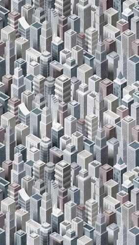 Livingwalls 3D miasto tapeta szara 382501 nowoczesna na fizelinie do salonu, pokoju młodzieżowego, 1,59 x 2,80 m Made in Germany - obrazek 1