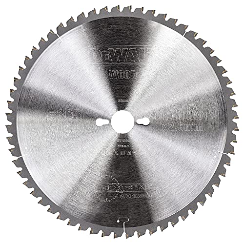 DeWalt Brzeszczot do piły tarczowej Extreme DT4260 (do stosowania na piłach stacjonarnych, precyzyjnego wykończenia w drewnie, powlekanych materiałach drewnopochodnych, tworzywie sztucznym,