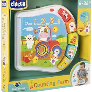 Chicco książeczka Zwierzęta na farmie, elektroniczna rozwojowa dla dzieci, uczy zwierząt i odgłosów zwierząt, gry edukacyjne od 6 m do 3 lat Chicco książeczka Zwierzęta na farmie, elektroniczna rozwojowa dla dzieci, uczy zwierząt i odgłosów zwierząt, gry edukacyjne od 6 m do 3 lat
