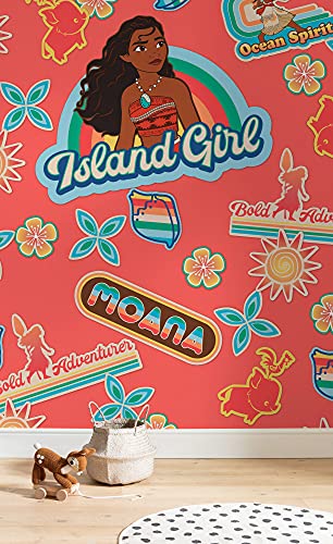 Disney Komar Fototapeta z włókniny Moana Island Girl Rozmiar: 200 x 280 cm (szerokość wysokość) Vaiana, tapeta dziecięca, pokój dziecięcy, IADX4 016 - obrazek 1