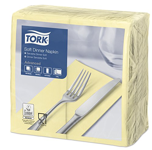 Tork 477615 miękkie serwetki obiadowe, 3 warstwowe, składane na 1/8, 39 cm x (opakowanie 1200 szt.) - obrazek 1