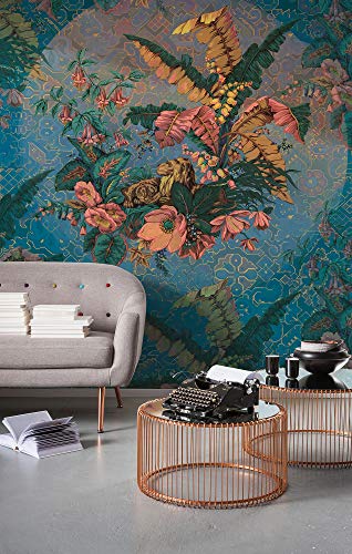 Komar Fototapeta z włókniny Orient BLEU tapeta, XXL, dekoracja, styl secesyjny, sypialnia, pokój dzienny, biuro, korytarz rozmiar 200 x 270 cm (szerokość wysokość) HX4 030, kolorowa - obrazek 1