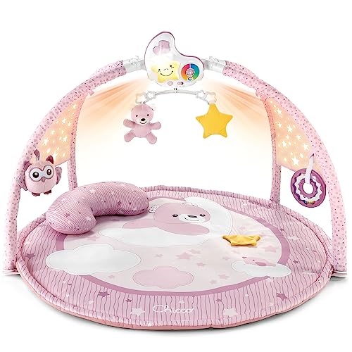 Chicco Mata dla Niemowlaka 3w1,z Projektorem Gwiazdek, Lampką Nocną z Relaksującą Muzyką, dzieci 0+m, Różowa