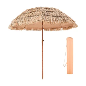 Hawajski Parasol SucceBuy, 1,8 m Egzotyczny Parasol z Regulowanym Nachyleniem i Dachcem ze Słomy PP, 8 Metalowych Żeber, do Plaży, Tarasu, Basenu, Ogrodu 4399502 Hawajski Parasol SucceBuy, 1,8 m Egzotyczny Parasol z Regulowanym Nachyleniem i Dachcem ze Słomy PP, 8 Metalowych Żeber, do Plaży, Tarasu, Basenu, Ogrodu 4399502