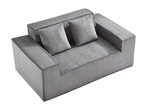Kanapa 2-Osobowa SucceBuy 160cm, Nowoczesna Kanapa z Kordem z Kieszonkowymi Sprężynami, Wygodne Poduszki do Salonu, Biura lub Mieszkania, Szara 4406964 Kanapa 2-Osobowa SucceBuy 160cm, Nowoczesna Kanapa z Kordem z Kieszonkowymi Sprężynami, Wygodne Poduszki do Salonu, Biura lub Mieszkania, Szara 4406964
