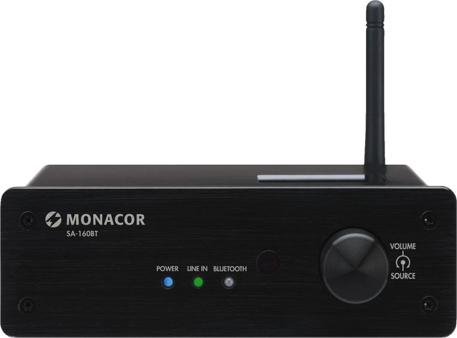 Miniaturowy wzmacniacz stereo, 2 x 30WRMS z Bluetooth, komunikacją NFC i pilotem sterującym SA‑160BT