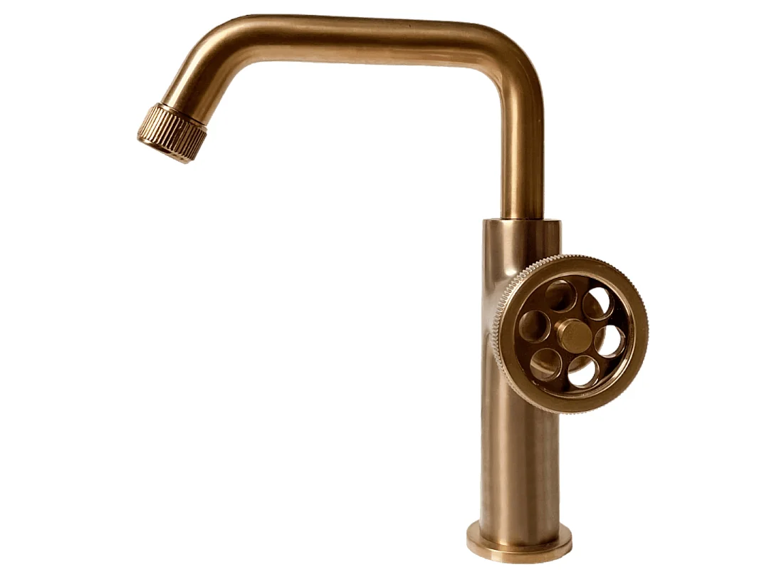 Indus bateria umywalkowa niskie wykonanie szczotkowana miedź - Essebagno 1385369 - obrazek 1